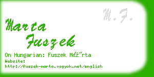 marta fuszek business card